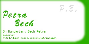 petra bech business card